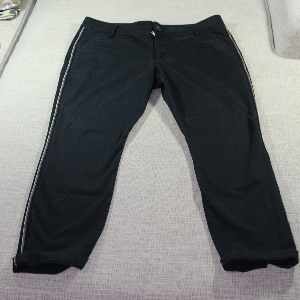 CAbi Size 8 Black Cotton / Spandex Pants with Rainbow Trim